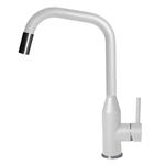 Elleci Mix Dora Plus Bianco 68 - 6AMGKDRP68 Grifo monocomando Fregadero | Acabado cromo, Caño orientable, Cartucho cerámico