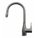 Elleci Mix Neva Inox - 6AMIKNEVIN Grifo monocomando Fregadero | Acabado Titanium, Caño orientable, Cartucho cerámico