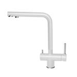 Elleci Mix Tourmaline Bianco 68 - 6AMGKTOU68 Grifo monocomando Fregadero | Acabado acero, Caño giratorio, Cartucho cerámico