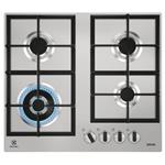 Electrolux KGU64361Z Plaque de cuisson Encastrable | Classe énergétique N/A | 60 cm, Step Power, 4 zones, Inox/EasyClean