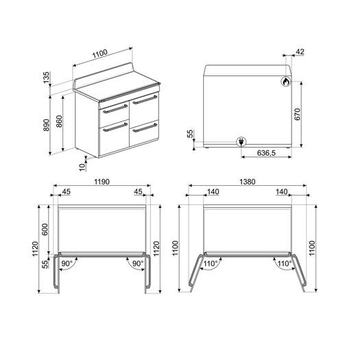 Smeg TR4110P1 Herd | Küche | Energieklasse A | Küche, Creme, Schaltflächen
