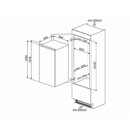 Smeg S7192CS2P1 Kühl-gefrierkombination | Einbau