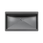 Foster Vasca Milanello 750 S/Top Gunmetal - 1034856 Sink Undermount | Undermount sink 79x47 cm, Gunmetal finish, 1 bowl, depth 200 mm, drain and siphon included
