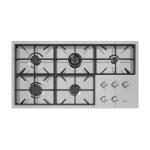 Foster Piano Milano 5F Ft Inox - 7638000 Plaque de cuisson à gaz Encastré | Acier inoxydable AISI 304 satiné, Dimensions 1056x560, Grilles en fonte, coprispartifiamma smaltati