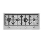 Foster Milano 4F Linea Ft  Inox - 7640000 Placa de gas Encastrado | Acero inoxidable AISI 304 satinado, Dimensiones 1056x560, Parrillas de hierro fundido, coprispartifiamma smaltati