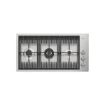 Foster Piano Milanello 3F Ft Inox - 7680000 Placa de gas Encastrado | Acero inoxidable AISI 304 satinado, Dimensiones 1115 x 476, Parrillas de hierro fundido, coprispartifiamma smaltati