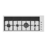 Foster Piano S4000 Linea 4F Ft Large Ra - 7284042 Placa de gas Sobre encimera, A ras de encimera | Acero inoxidable AISI 304 satinado, Dimensiones 1179x465, Parrillas de hierro fundido, coprispartifiamma smaltati