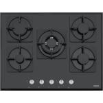 Franke FHNS 705 4G TC BK C - 106.0490.102 Placa de gas Empotrable | Placa de cocción 5 fuegos, Color negro, Encendido electrónico