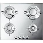 Smeg PTV64 Placa de cocción | Nevera de vino termoeléctrico | Plata, Para empotrar, Gas