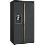 Smeg SBS800AO9 Frigorífico-congelador | Nevera de vino | Instalación gratuita, Puerta americana, Antracita