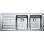 Franke LLX 621 3 1/2" WWK LHD FRL TH WOF - 101.0150.821 Sink Built-in | 2 bowls, Stainless steel, Manual drain