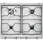 Smeg SRV564AL Hob | Built-in | Aluminum, Recessed, Gas