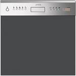 Smeg PL338X Lave-vaisselle | Semi-intégré | Classe énergétique A+ | Partiellement escamotable, acier inoxydable, Inférieur