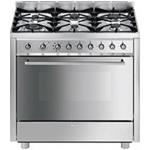 Smeg C91GMXI-1 Cocina | Cocina independiente | Clase energética A | Cocina, acero inoxidable, Pomo