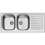 Elleci Inox Sky 500 116X50 2Vg Dx Sat  - 6ALIK500SACDX Sink On-counter | 2 bowls, Stainless steel, Side drainer