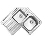Elleci Inox Sky Corner 830X830 2Vg Sat  Sx - 6ALIKCORSACSX Sink Built-in | 2 bowls, satin finish, corner mount