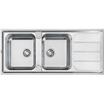 Foster Elettra 2Vsx+Sc B8 Inox - 5812062 Sink Over-top | Stainless steel AISI 304 brushed, Drain 3½, Possibilità of holes aggiuntivi, 2 basins