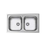 Foster Fm 2V 86X50 Inox - 1974060 Sink  1 vasca: 362,5 x 400, Piletta 3½, Possibilità di fori aggiuntivi | Over-top