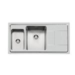Foster Ke 1,5V Sx+Sc S/Ft Tpr Inox - 2297052 Sink  1 vasca: 710 x 400, Piletta 3½, Possibilità di fori aggiuntivi | Built-in