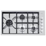 Foster 5F S4000 Ft Inox - 7257032 Placa de gas Encastrado | Acero inoxidable AISI 304 satinado, Dimensiones 920x520, Parrillas de hierro fundido, coprispartifiamma smaltati