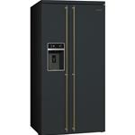 Smeg SBS8004AO Frigorífico-congelador | Nevera de vino | Clase energética A+ | Instalación gratuita, Puerta americana, Antracita