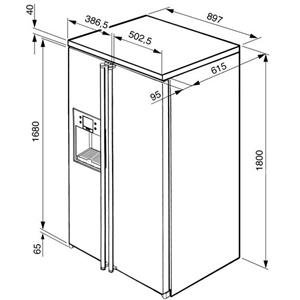 Smeg SBS800AO1 Réfrigérateur-congélateur | Pose libre | Classe énergétique A+ | Installation libre, Anthracite, LCD