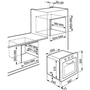 Smeg F65-7 Backofen | Einbau | Elektroofen, 53 L, 53 L
