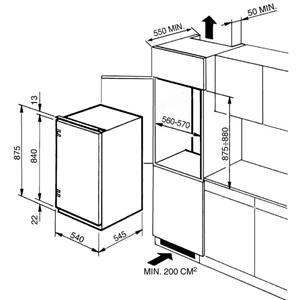 Smeg FL164A Kühlschrank | Einbauversion | Energieklasse A | 145 L, Seestern, Blau