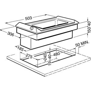 Smeg SEFR536X Placa de cocción | Encastrado | acero inoxidable, 503 mm, 306 mm