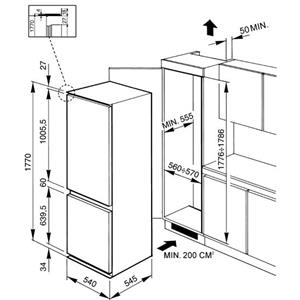 Smeg CR325P Kühl-gefrierkombination | Einbauversion | Energieklasse A+ | 271 L, SN-ST, 37 dB