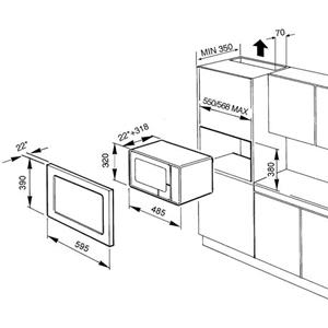 Smeg FME120N Mikrowellenofen | Einbau | 20 L, 850 W, Touch