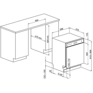 Smeg LSP137B Lave-vaisselle | Pose libre | Classe énergétique A | Installation libre, Blanc, Froid