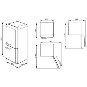 Smeg FAB32LAZN1 Réfrigérateur-congélateur | Pose libre | Classe énergétique A++ | 304 L, SN-T, 41 dB