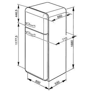 Smeg FAB30B7 Kühl-gefrierkombination | Freistehend | Energieklasse A+ | 310 L, 39 dB, Weiß