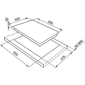 Smeg S63S Kochfeld | Einbauversion | Edelstahl, Einbauversion, Combi