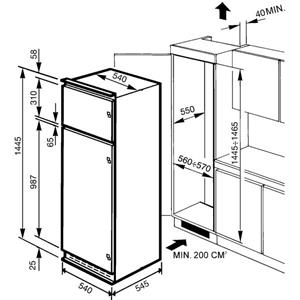 Smeg FR232P Réfrigérateur-congélateur | Intégré | Classe énergétique A+ | 214 L, 40 dB, 2 kg/24 h