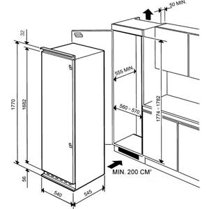 Smeg FR315P Kühlschrank | Einbauversion | Energieklasse A+ | 320 L, SN-T, 37 dB