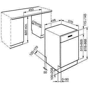 Smeg PLA4513X Lavavajillas | De apertura parcial  | Clase energética F | De apertura parcial, Dimensión máxima (60 cm), acero inoxidable