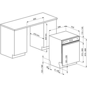 Smeg PL313X Lavavajillas | De apertura parcial  | Clase energética A | De apertura parcial, acero inoxidable, 13 comensales