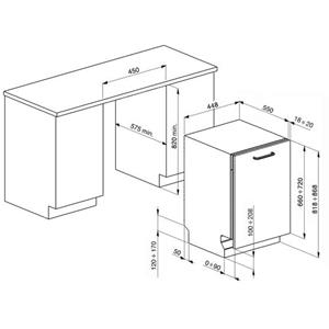 Smeg ST4108 Geschirrspüler | Vollständig versenkbar | Energieklasse A | Vollständig versenkbar, Edelstahl, 10 Gedecke