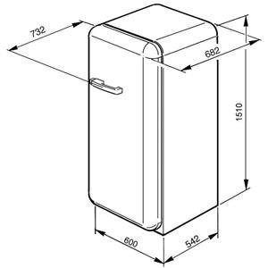 Smeg CVB20LO Congelador | Congelador vertical | Clase energética A+ | 170 L, 20 kg/24 h, SN-T