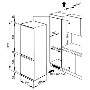 Smeg CR312PSX Kühl-gefrierkombination | Einbau