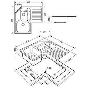 Smeg LL2AS Évier | Sur plan