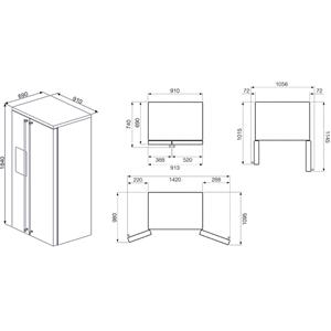 Smeg SBS8004AO Réfrigérateur-congélateur | Pose libre | Classe énergétique A+ | Installation libre, Porte à battants, Anthracite