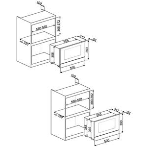 Smeg MP422X Four à micro-ondes | Encastré | 22 L, 850 W, Écran intégré