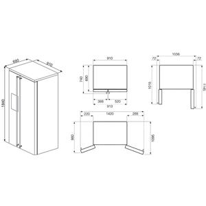 Smeg SBS8004P Frigorífico-congelador | Nevera de vino | Clase energética A+ | Instalación gratuita, Puerta americana, crema