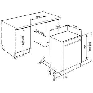 Smeg STX3CL Lavavajillas | Totalmente ocultable  | Clase energética A+++ | Totalmente ocultable, acero inoxidable, Botones
