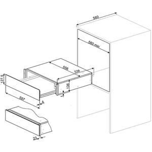 Smeg CTP9015B Wärmeschublade | Einbau | 20, 5 L, Innenraum