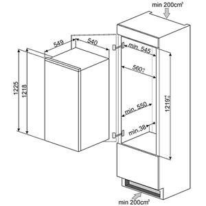 Smeg S3L120P Kühlschrank | Einbauversion | Energieklasse A+ | 208 L, SN-T, 35 dB