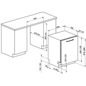 Smeg STA6443-3 Lave-vaisselle | Entièrement intégré | Classe énergétique A+++ | Entièrement escamotable, acier inoxydable, 13 couverts
